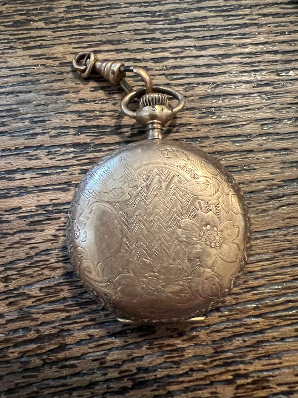 Antique Ornate ladies Waltham 1907 Hunter case gold filled pocket Watch works